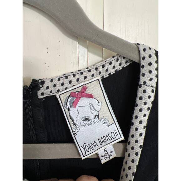 Yoana Baraschi size 6 black and cream colored classy sheeth dress polkadots - Picture 3 of 5